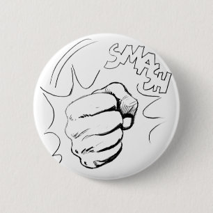 Retro Pop Art Smash Sketch Pinback Schaltfläche Button