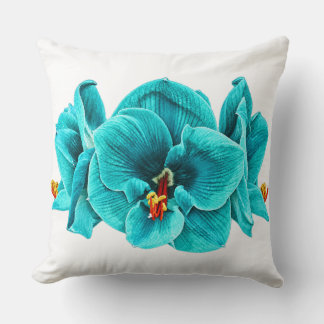 Retro-Pop-Art Türkis Amaryllis-Zierkissen Kissen