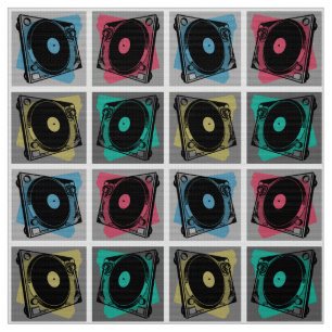 Retro Pop Art Turntable Stoff