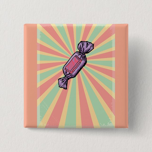 Retro-Pop-Art-umhüllte Süßigkeit Button (Vorderseite)