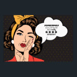 Retro Pop Art Woman Motivierend Sprechblase Poster<br><div class="desc">Retro Pop Art Woman Motivierend Speech Bubble Message Premium Leinwand</div>