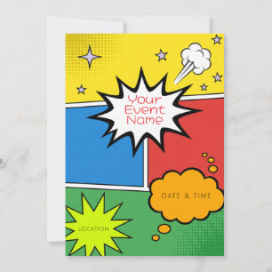 Retro-Pop-Comic-Seite platzt auf Einladung