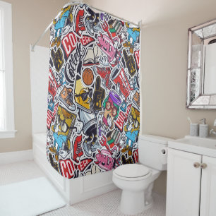 Retro Pop Culture Dusche Vorhang