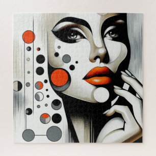 Retro Pop Diva: Geometrisches Design Abstrakte Kun