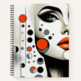 Retro Pop Diva: Geometrisches Design Abstrakte Kun Notizbuch