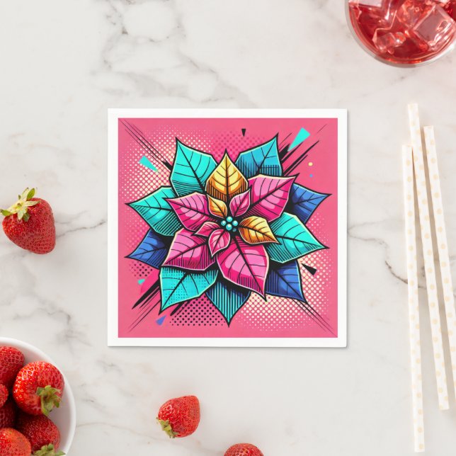 Retro-Pop in lebendiger Farbenpracht Serviette (Beispiel)