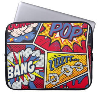 Retro Pop Kunst, Comic Schreien Muster. Laptopschutzhülle