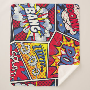 Retro Pop Kunst, Comic Schreien Muster. Sherpadecke