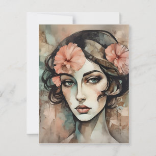 Retro Pop Kunst, Dichtung und Musik Postkarte