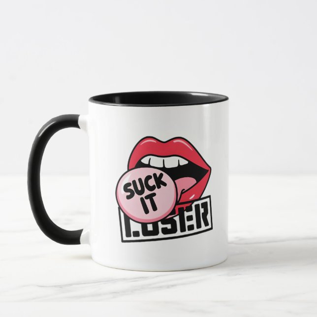 Retro Pop Kunst, Dichtung und Musik "Sind zum Kotz Tasse (Links)