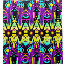 Retro Pop Kunstduschvorhang - lebendig & spieleris Duschvorhang