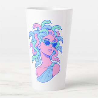 Retro-Pop-Medusa-Illustration – Pastell-Sonnenbril Milchtasse