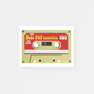 Retro-Pop-Musik-Kassette DJ-Aufnahmekassette Seite Post-it Klebezettel