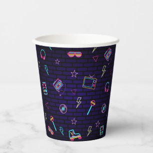 Retro Pop Neon Kids’ Geburtstagsbash Pappbecher