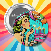 Retro Pop Pinup Personalisierter Geburtstag