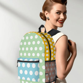 Retro Pop Polka Dot 50er-Inspiriert Farbblock Stil Bedruckter Rucksack