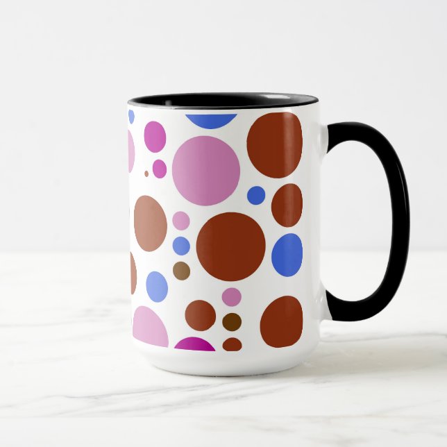 Retro Pop Polka Dot Mosaic Muster Tasse (Rechts)