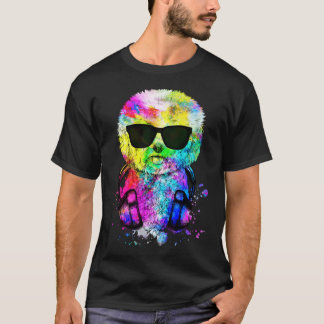 Retro-Pop-Porträt eines Bichon Frise-Hundes mit Ko T-Shirt