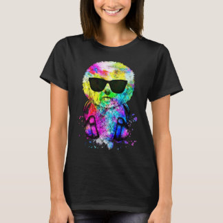 Retro-Pop-Porträt eines Bichon Frise-Hundes mit Ko T-Shirt