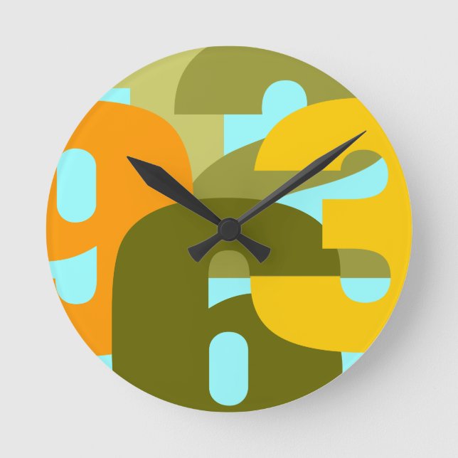 Retro-Pop Runde Wanduhr (Vorderseite)