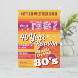 Retro-Pop-Schulklassen-Treffen Einladung