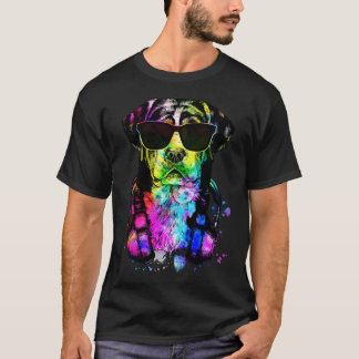 Retro Pop Swissy Dog Portrait mit Kopfhörern T-Shirt