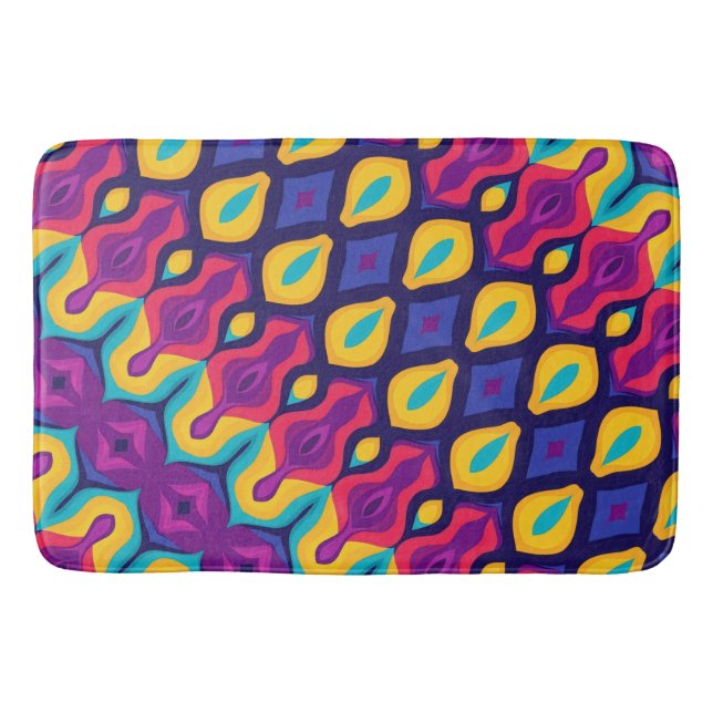 Retro Pop Teardrops Bold Badematte (Vorderseite)