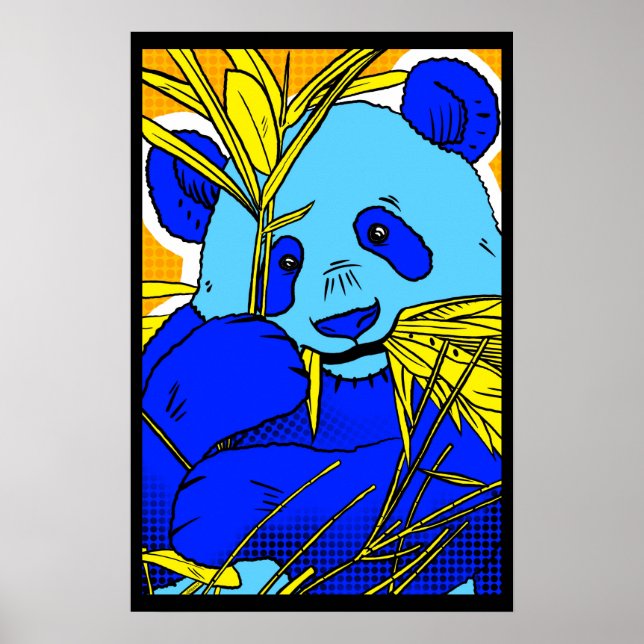 Retro Popart Panda Poster (Vorne)