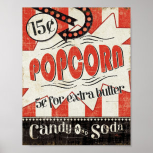 Retro Popcorn Poster