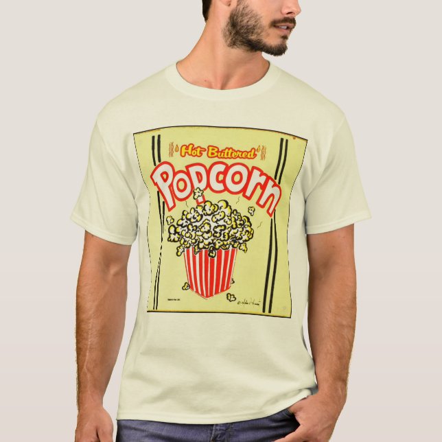 Retro Popcorn Sign T - Shirt (Vorderseite)