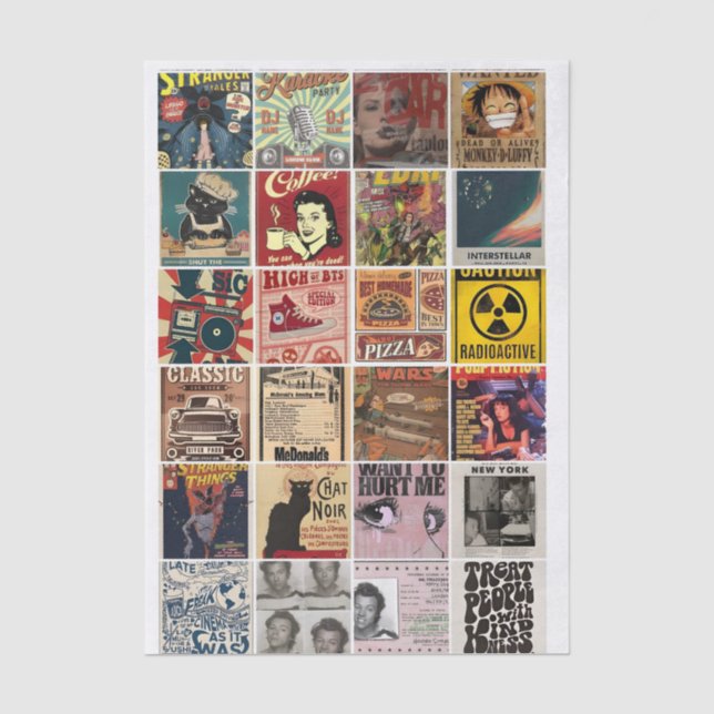 Retro-Popkultur Seidenpapier (Vorderseite)