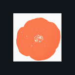 Retro Poppy Floral Art Vintag orange und weiß Leinwanddruck<br><div class="desc">Mit dieser Oversized Blume Block Print in Mandarine Orange Leinwand hellen Sie Ihre Wand.</div>