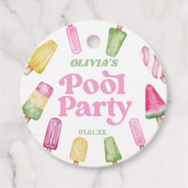 Retro Popsicle Birthday Pool Party Geschenkanhänger