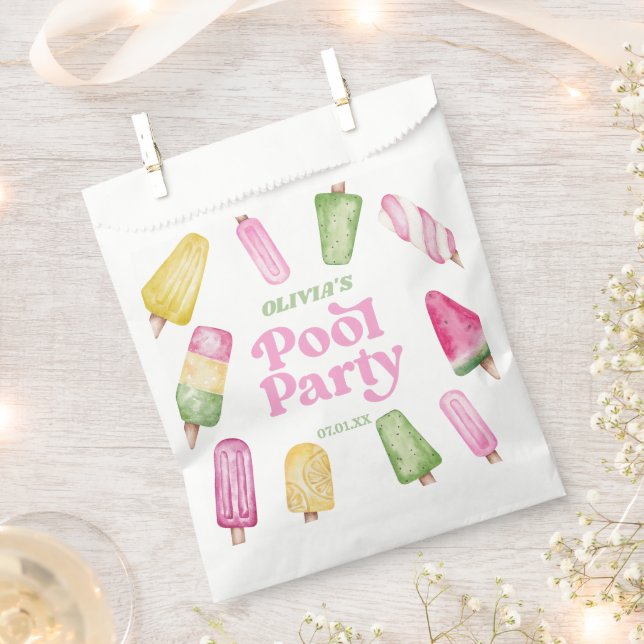 Retro Popsicle Birthday Pool Party Geschenktütchen (Ausgeschnitten)