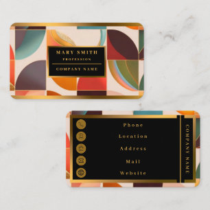 Retro Populäre Sammlung Abstrakter Quadrate Visitenkarte