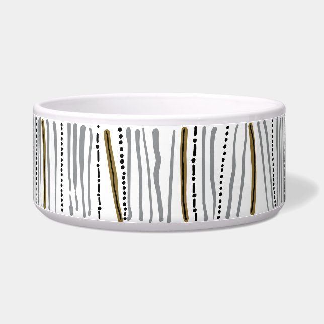 Retro Porcelain Pet Bowl with Midcentury Print Napf (Rechts)