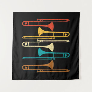 Retro Posaune - Jazz Wandteppich