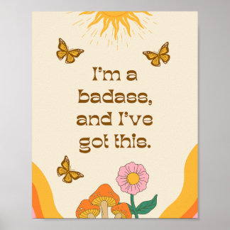 Retro-positives, Motivierend Zitat für Mädchen Poster