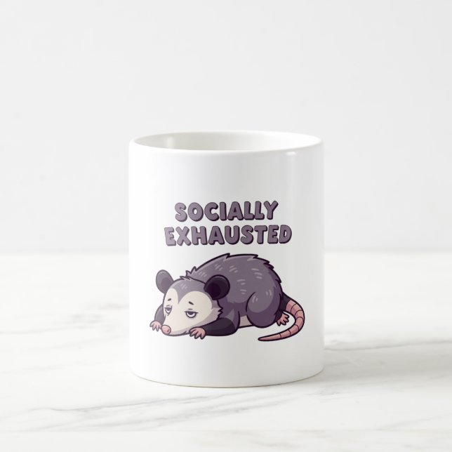 Retro Possum Alone Time White Mug (Centre)