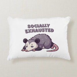 Retro Possum Socially Exhausted Rectangular Pillow Dekokissen