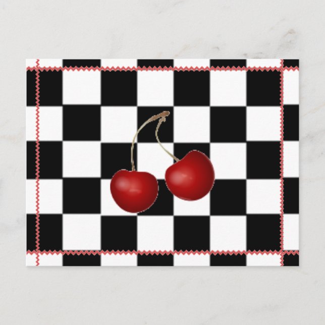 Retro Postcard ~ Cherry Summertime Postkarte (Vorderseite)