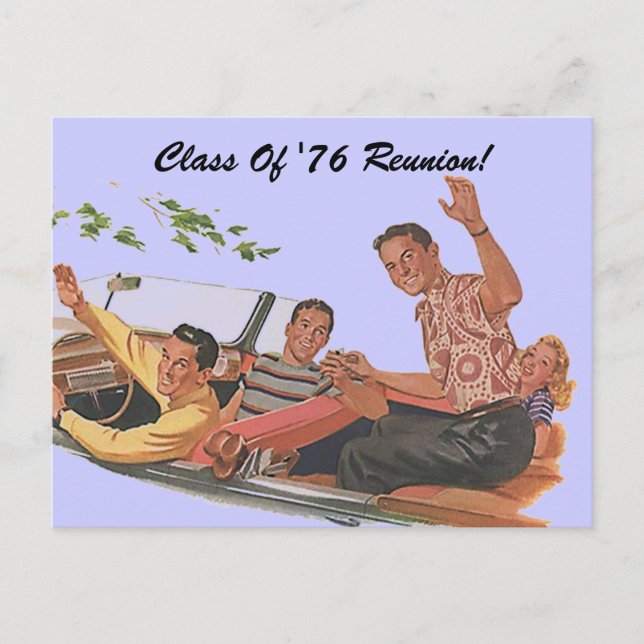 Retro Postcard Class Wiedersehen Friends Classmate Postkarte (Vorderseite)