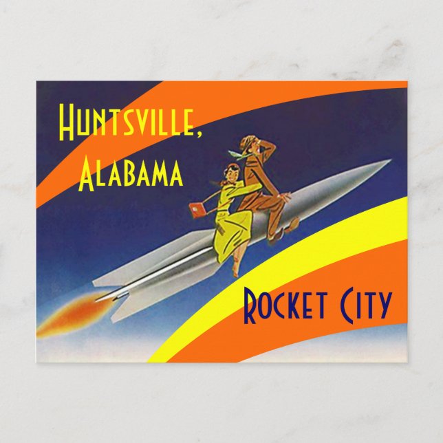 Retro Postcard Huntsville Alabama Rocket City AL Postkarte (Vorderseite)
