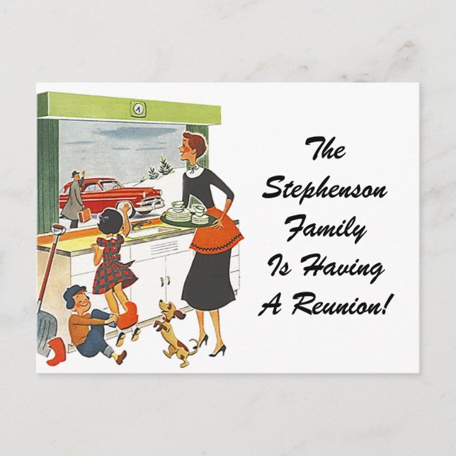 Retro Postcard Vintage Wiedersehen Postkarte (Vorderseite)