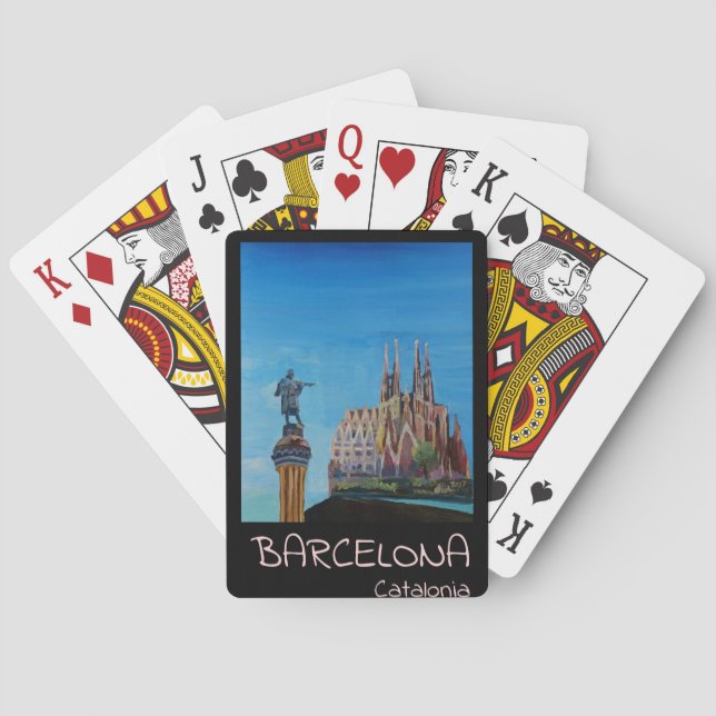 Retro Poster Barcelona Spielkarten (Rückseite)