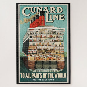 Retro-Poster Cunard Seelinienluxuriöse Dampfschiff