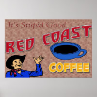 Retro-Poster der Red Coffee Coffee