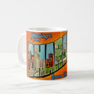 Retro-Postkarte aus Charlotte, NC Kaffeetasse