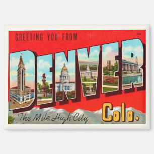 Retro-Postkarte Denver Colorado Magnet