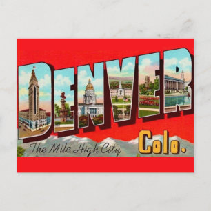 Retro-Postkarte Denver Colorado Postkarte